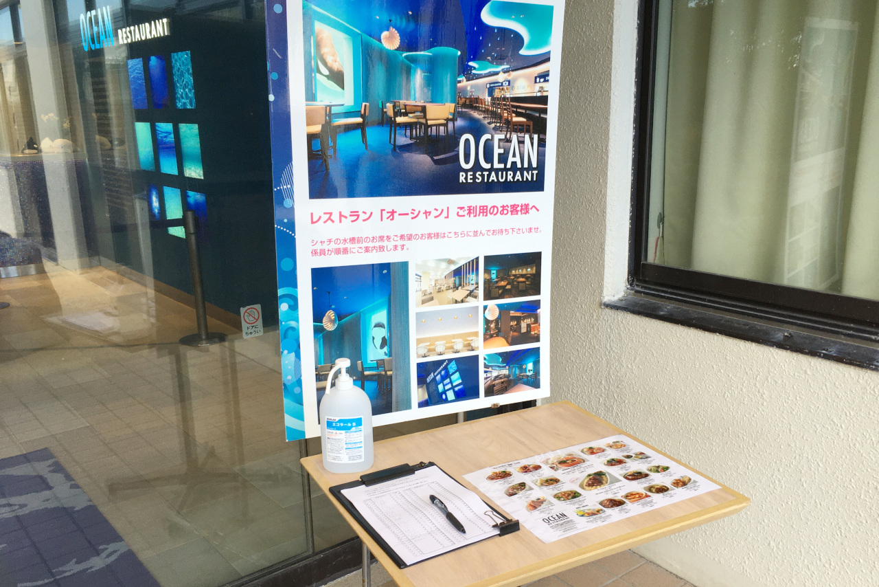 鴨シーのレストランオーシャン、スパゲッティーボロネーゼとまぐろぶっかけは水族館のご飯としてはこだわりのある味わい