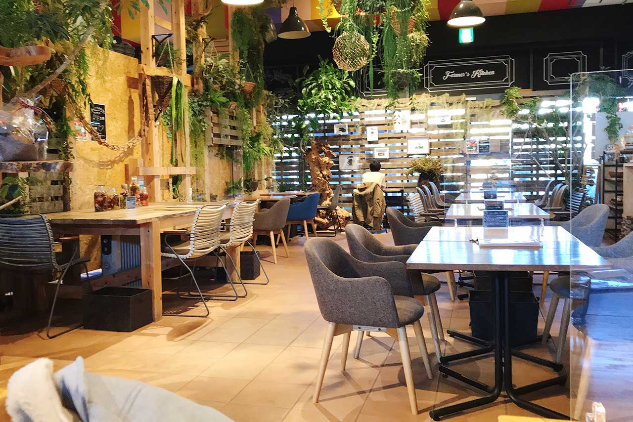 フレスポ稲毛のファーマーズキッチン まるで外みたいな緑溢れる癒しカフェで野菜たっぷりカレーを堪能