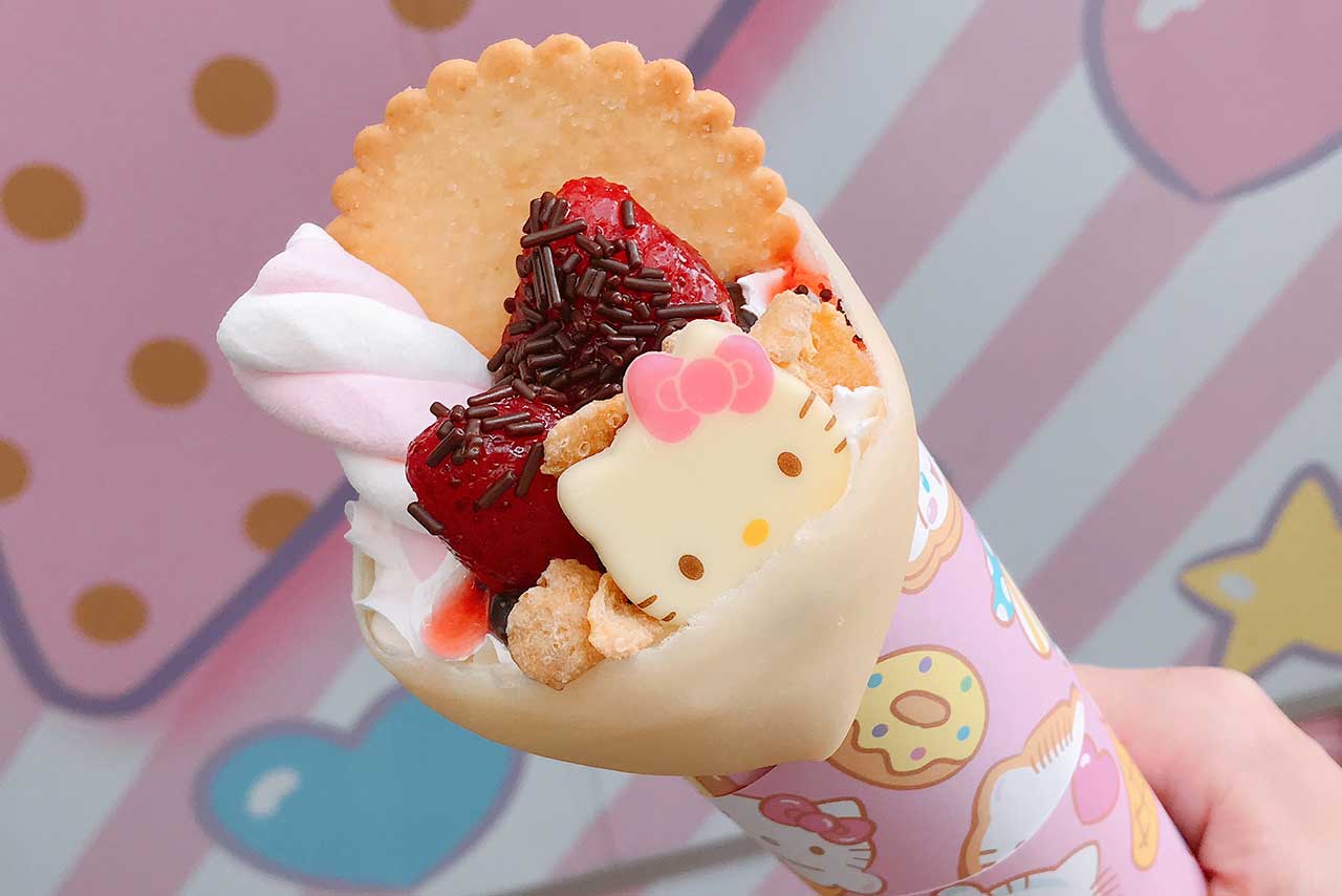 酒々井アウトレットでキティとマイメロのクレープ食べてきた!サンリオキャラの限定グッズやスイーツがあるカフェワゴン?